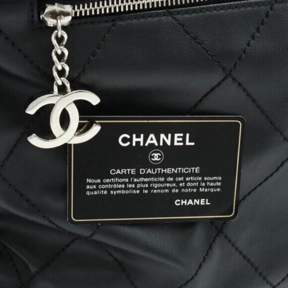 Chanel Paris Biarritz GM Leather Black with Pouch Tote Bag 1231-082825 - Picture 8 of 9